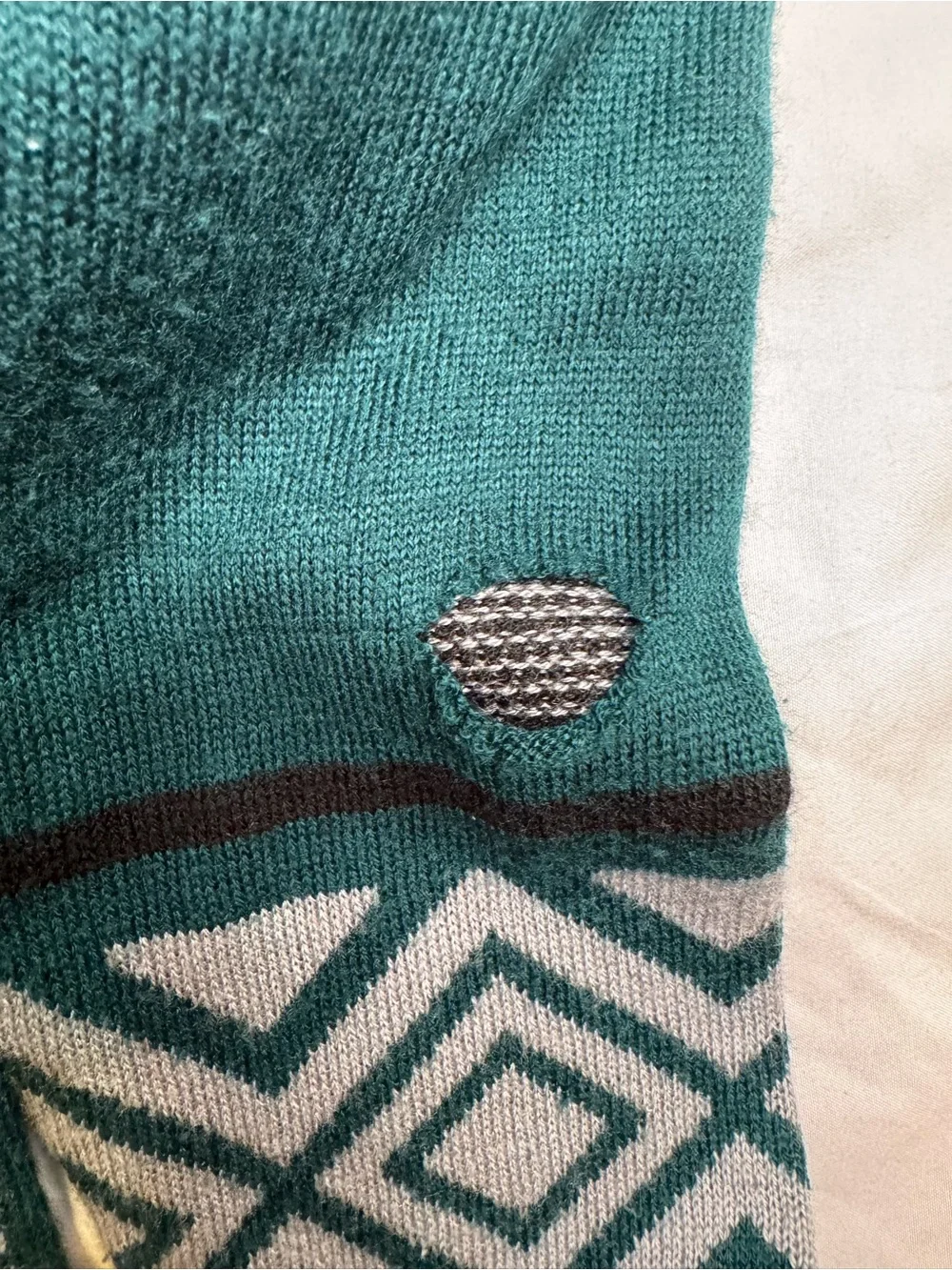 NFL Philadelphia Eagles Teal and Gray Patchwork Crewneck Sweater